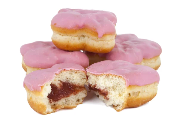 Пончик с розовой глазурью — стоковое фото