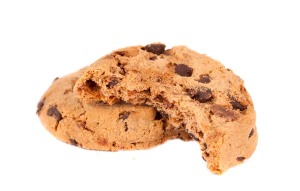Pilha de biscoitos de chocolate isolado — Fotografia de Stock