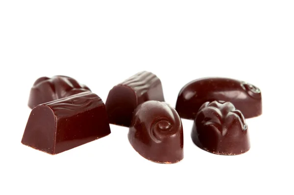 Шоколадні цукерки, ізольовані — стокове фото