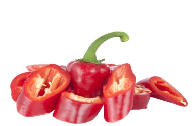 Chopped red peppers clipart