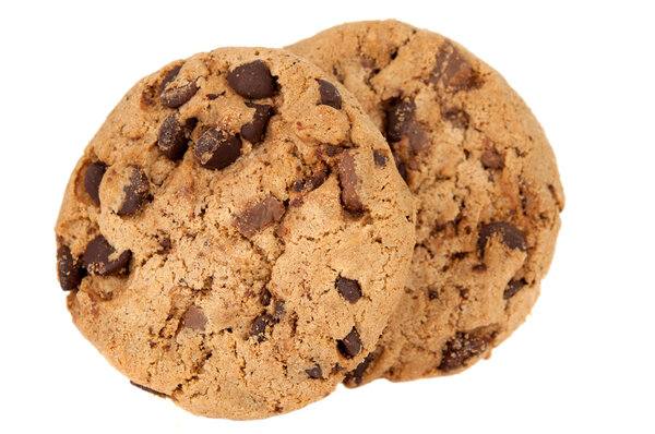 Изолированная куча шоколадного печенья
