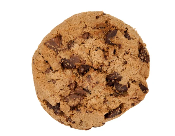 Csokoládé chip cookie-kat, elszigetelt halom — Stock Fotó