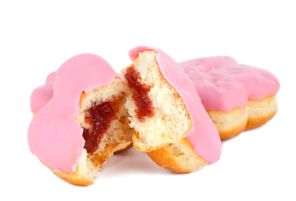 Donut met roze frosting — Stockfoto