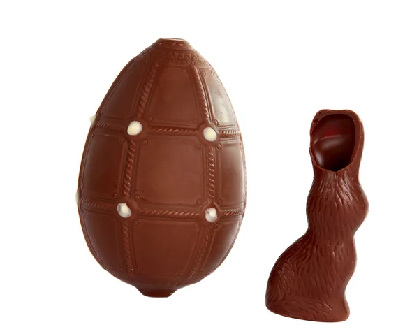 バニーとチョコレートの卵 — ストック写真