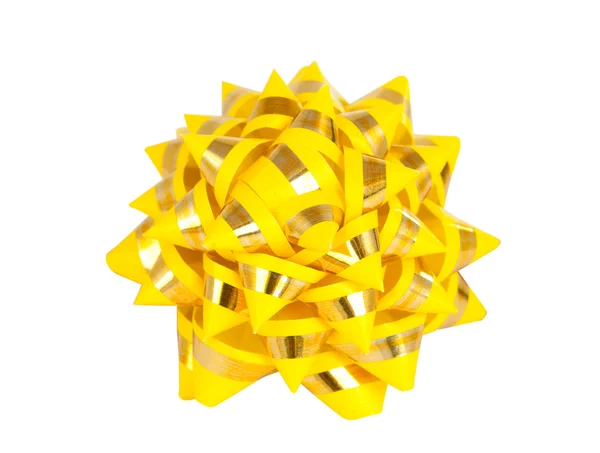 Жовтий подарунковий бант ізольований — стокове фото