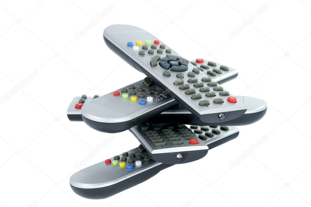 Gray TV remotes isolated