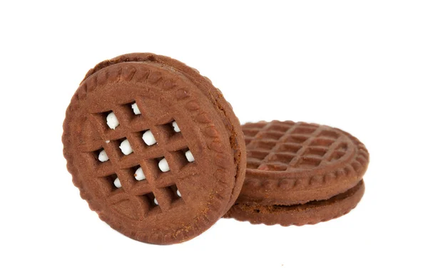 Cookies de creme isolados — Fotografia de Stock
