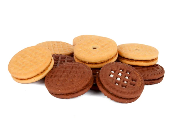 Cookies de creme isolados — Fotografia de Stock