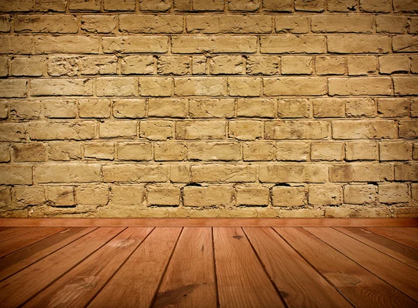 木製の床のヴィンテージ ・ ブラウン汚れたテクスチャレンガ インテリア — ストック写真
