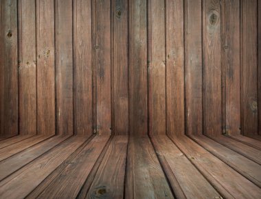 Dark vintage brown wooden planks interior with artistic shadows clipart