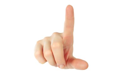 Hand with a finger touching somethimg clipart