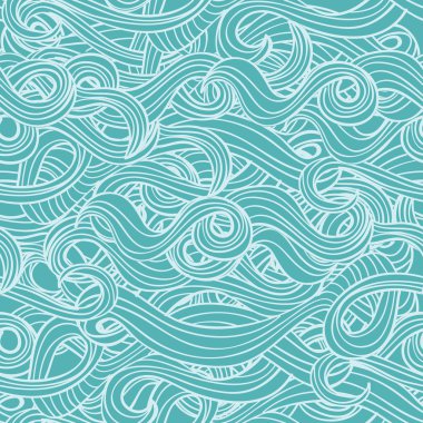 Seamless pattern with hand-drawn waves