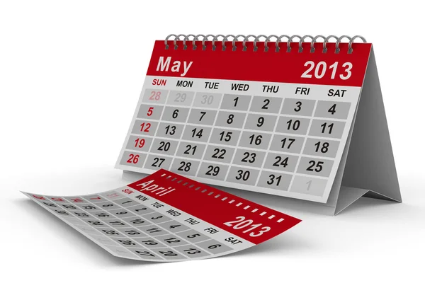 Calendario del año 2013. Mayo. Imagen 3D aislada —  Fotos de Stock