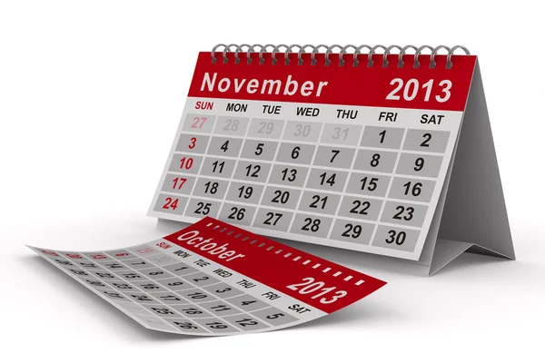 Calendario del año 2013. Noviembre. Imagen 3D aislada —  Fotos de Stock
