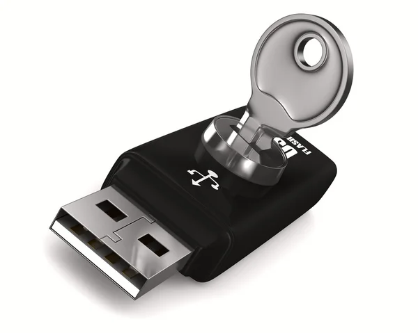 USB flash disk na bílém pozadí. izolované 3d obraz — Stock fotografie