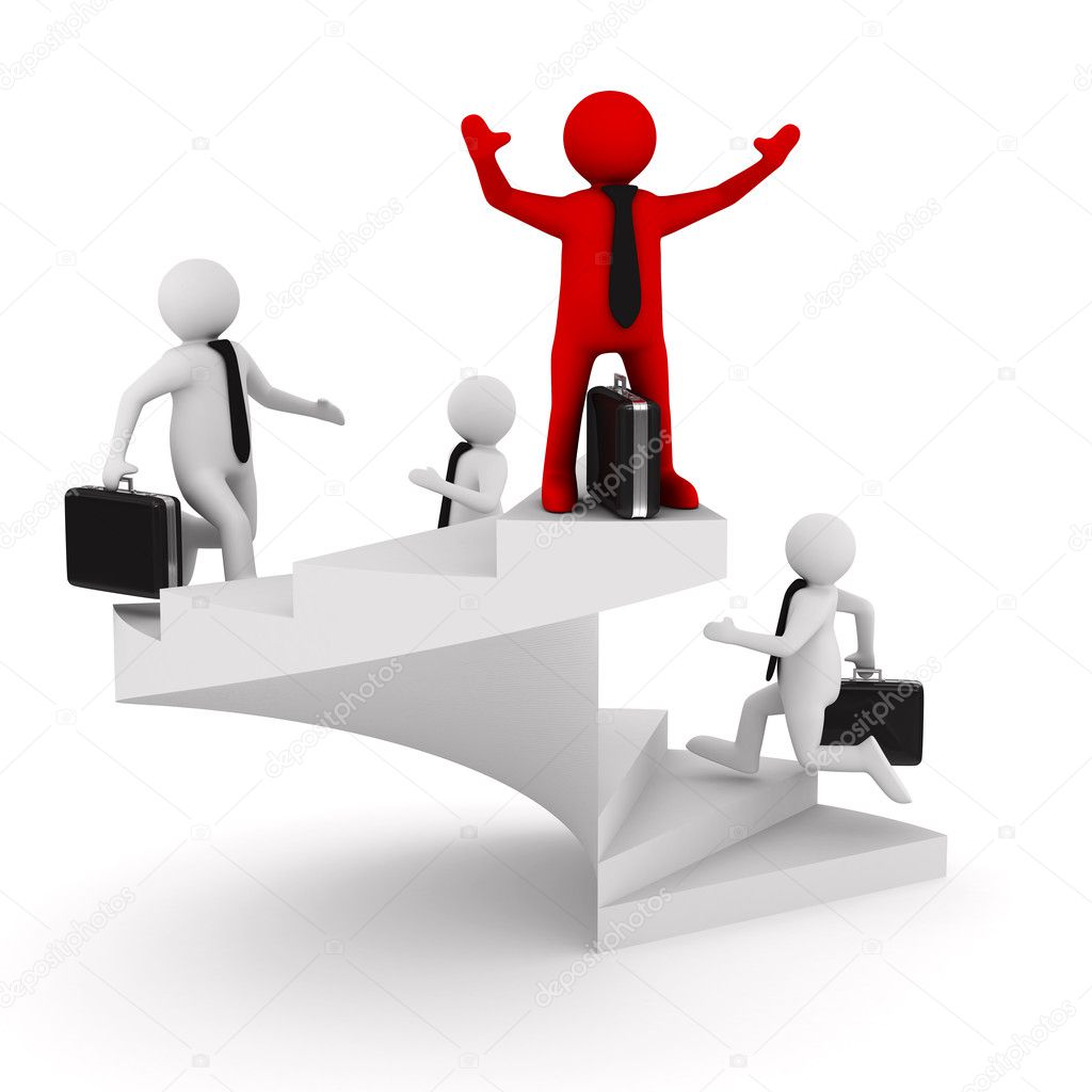 Leadership concept on white background. Isolated 3D image