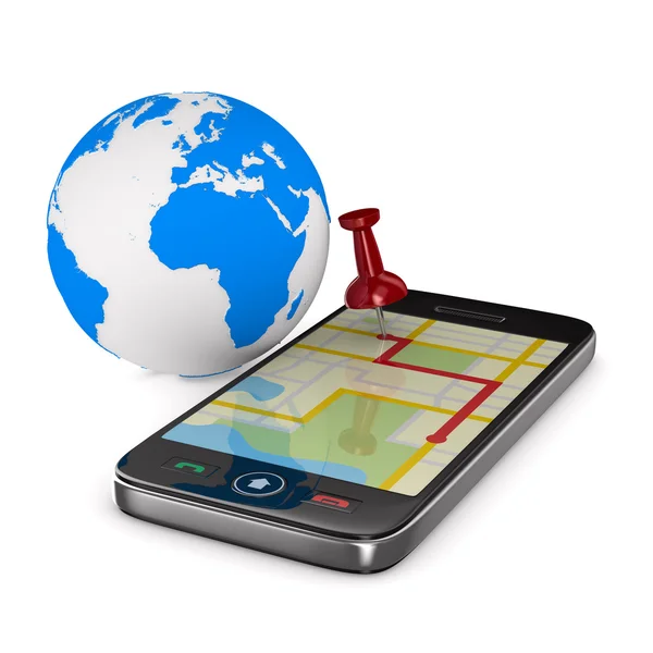 Navigation in phone. Isolated 3D image — Stock Photo, Image