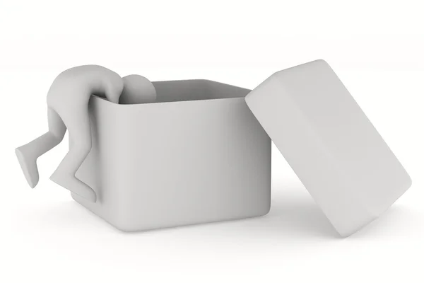 Caja abierta sobre fondo blanco. Imagen 3D aislada — Foto de Stock