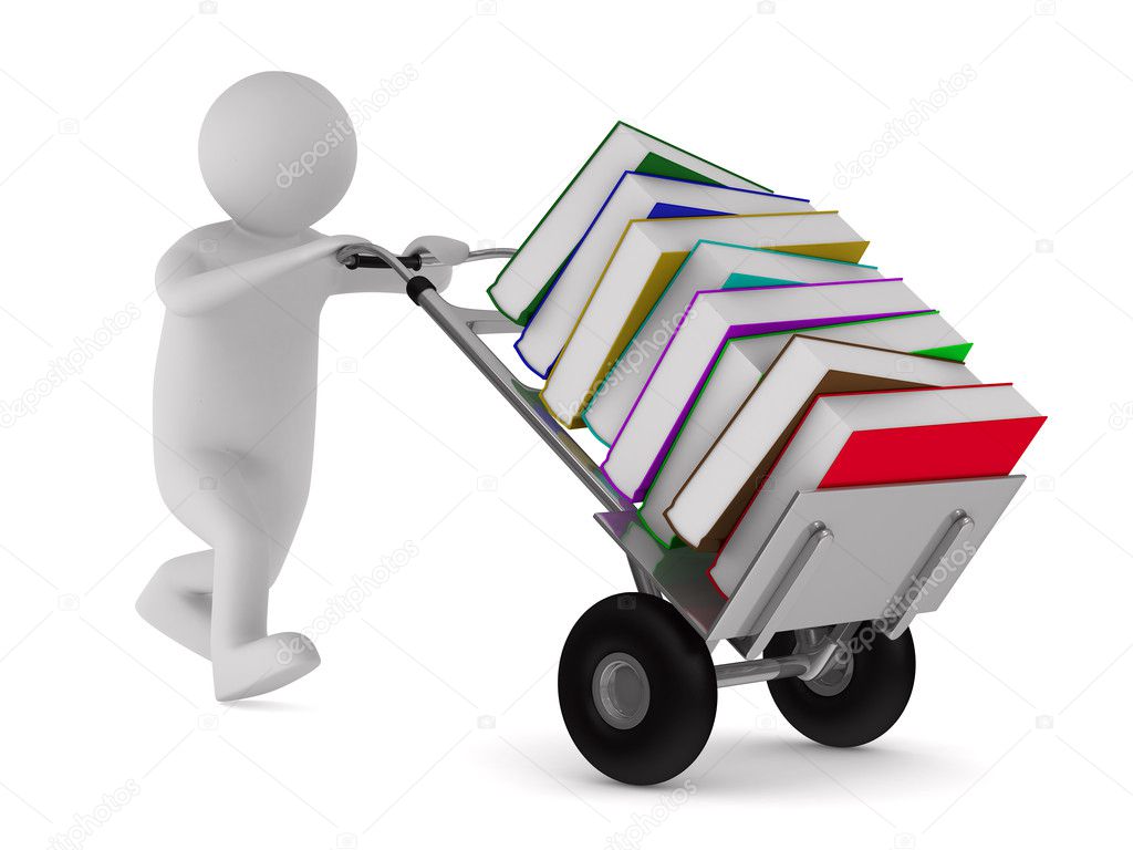 Closed book and books on white background. Isolated 3D image