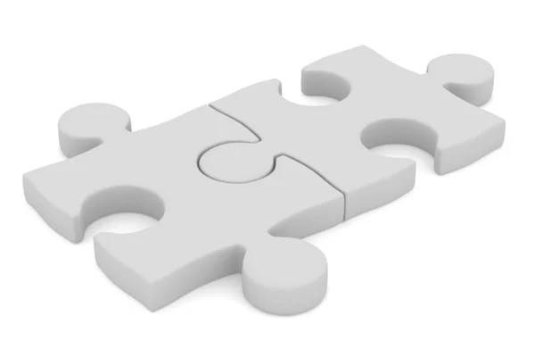 Puzzle auf weißem Hintergrund. isoliertes 3D-Bild — Stockfoto