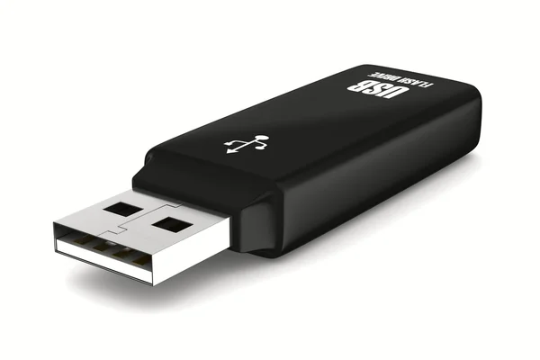 Lecteur flash USB sur fond blanc. Image 3D isolée — Photo