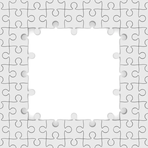 Bezešvá textura bílá puzzle. 3D obrázek — Stock fotografie