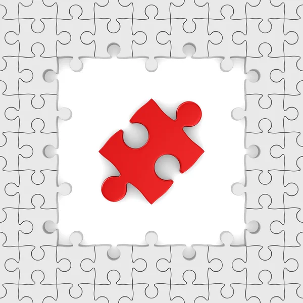 Seamless texture white puzzle. 3D image — Stock Photo, Image