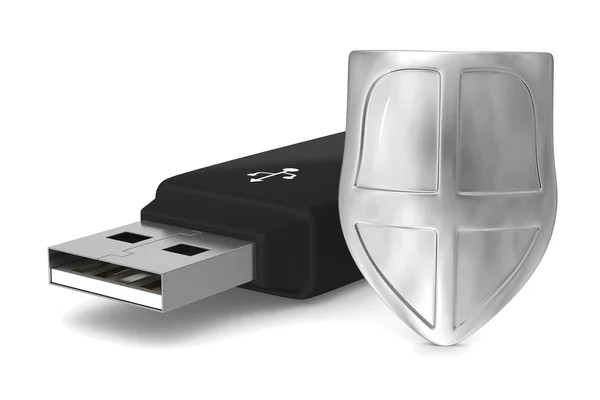 Usb flash drive no fundo branco. Imagem 3D isolada — Fotografia de Stock