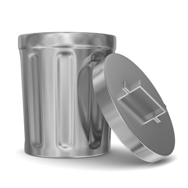 Garbage basket on white background. Isolated 3D image clipart