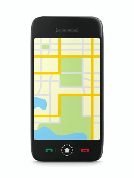 Navigering i telefon. isolerade 3d-bild — Stockfoto