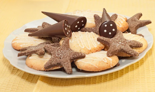 Söta kakor och choklad — Stockfoto