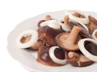 Marinated mushrooms and onions clipart