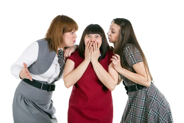 Три дівчини говорити — стокове фото