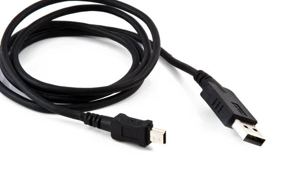 USB-kabel med mini-USB-om — Stockfoto