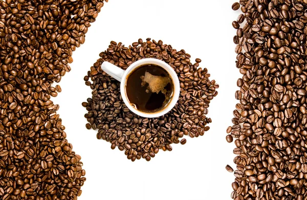 Grains de café avec espace de copie — Photo