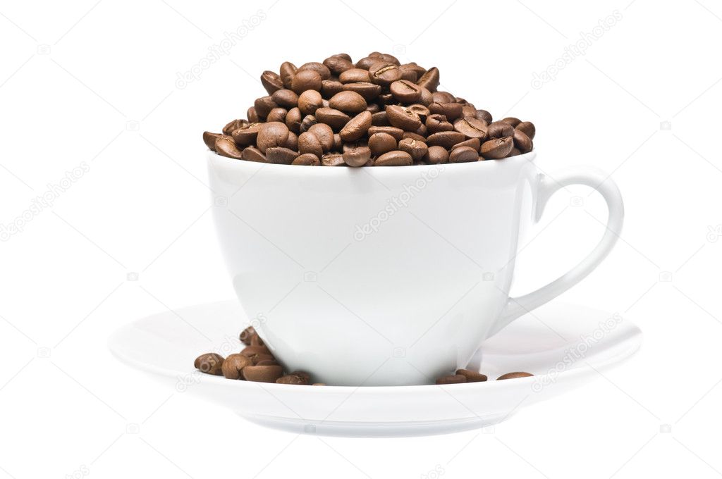 Cup of coffee beans
