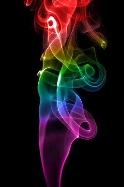 Arco-íris colorido Smoke em preto — Fotografia de Stock