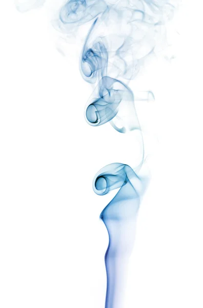 Fumo azul sobre branco — Fotografia de Stock