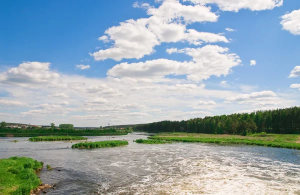 河流与夏季自然 — 图库照片