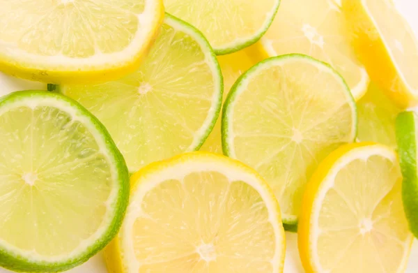 Zitronen- und Limettenscheiben — Stockfoto