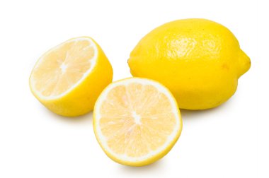 Sarı limon beyazda izole
