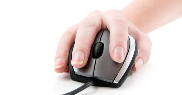 stock image Computer mouse with hand