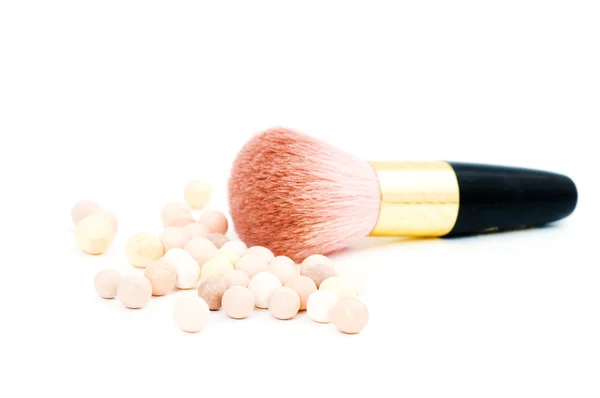 Blush maquillage et pinceau cosmétique — Photo