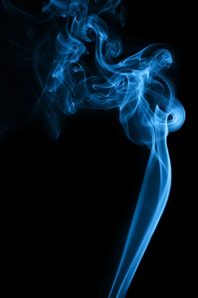 Blue Smoke on black — Stock Photo, Image