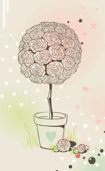 Bella rosa in vaso — Vettoriale Stock