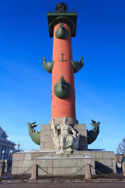 Rostral Column on the arrow of Vasilevsky Island clipart