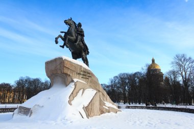 Monument of Russian emperor Peter I, St. Petersburg, Russia clipart