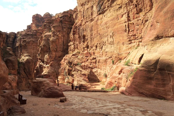 De siq - oude canyon in petra, jordan — Stockfoto