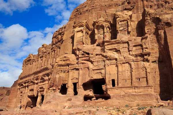 O Palácio e os Túmulos de Corinto, Petra, Jordânia — Fotografia de Stock