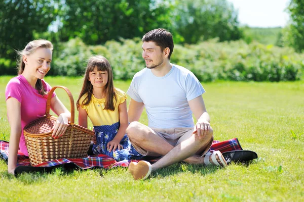 ピクニックに家族 ロイヤリティフリーのストック画像